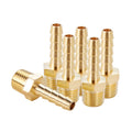 Brass Hose Barb Fittings,1/4" Barb x 1/4" NPT Male Air Hose Pipe Fittings,Compression Hose Fittings Adapter 6pcs