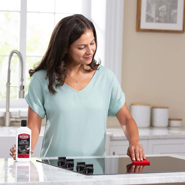 Weiman Glass Cooktop Heavy Duty Cleaner & Polish - Shines and Protects Glass/Ceramic Smooth Top Ranges with its Gentle Formula - 10 Oz., Clear 10