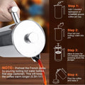 Secura French Press Coffee Maker, 304 Grade Stainless Steel Insulated Coffee Press with 2 Extra Screens, 50oz (1.5 Litre), Silver Silver 50 oz