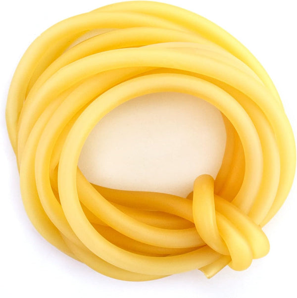 QWORK 10FT 1/4" OD 3/16" ID Natural Latex Rubber Tubing Surgical Tube for Home, Hospital, Laboratory