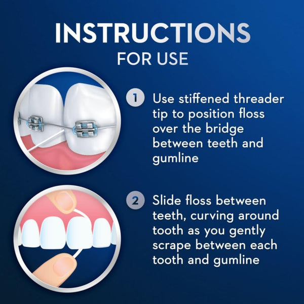 Oral-B Glide Pro-Health Dental Floss Threaders for Braces, 30 Count