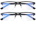 Blue Light Blocking Glasses, Lightweight Metal Half Frame Computer Reading/Gaming/TV/Phones Glasses,Filter UV Ray/Computer Glare with Spring Hinge
