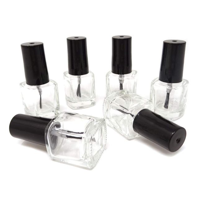 Honbay 6PCS 5Ml Empty Nail Polish Glass Bottles with Brush Cap
