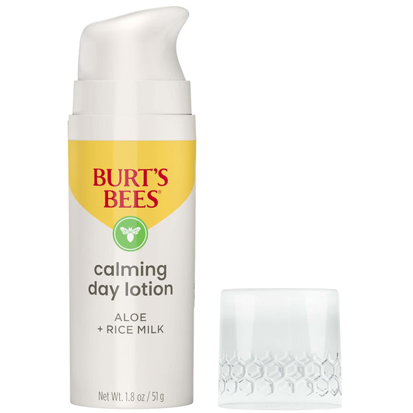 Burt'S Bees Calming Day Face Lotion with Aloe and Rice Milk, Soothing Face Lotion for Sensitive Skin, 98.9 Percent Natural Origin Skin Care, 1.8