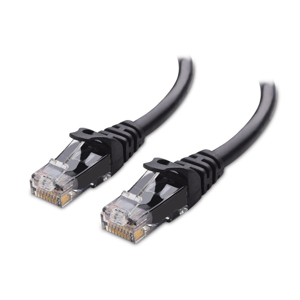Cable Matters 10Gbps Snagless Cat 6 Ethernet Cable, 25ft, Black | 24 AWG Bare Copper, Gold-Plated RJ45, PoE++, 550MHz Bandwidth, Cat6 Cable,