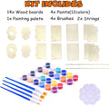 Hapray 2 Pack Bird House Kit, DIY Birdhouse Kits, Wooden Crafts Arts for Children to Build and Paint (Includes Paints & Brushes) for Kids Girls