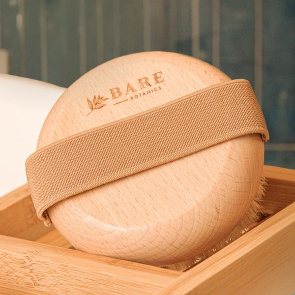 Bare Botanics Dry Brushing Body Brush for Lymphatic Drainage | Medium Firmness Cruelty Free Natural Boar Bristles Improves Circulation and Gently