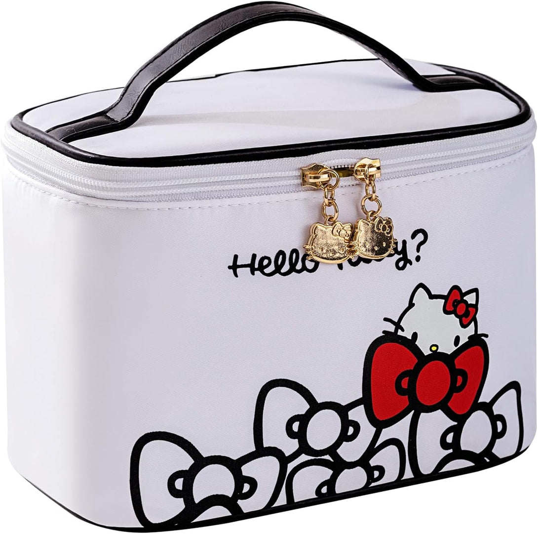 Ambealla Makeup Bag Large Waterproof Cosmetic Bags with Makeup Brush Holder, Cute Printed Makeup Organizer for Women Traveling,Portable Toiletry Bag for Girls