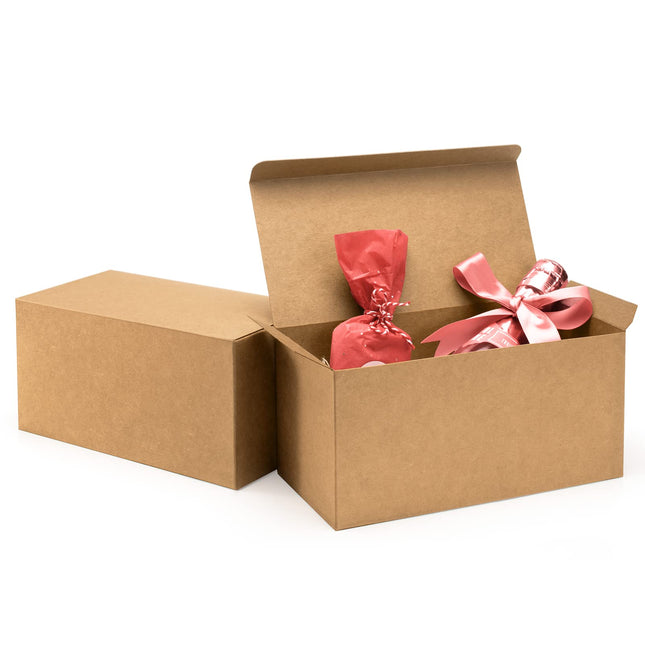 Valbox 4X4X4 Brown Gift Boxes 25PCS Kraft Paper Boxes with Lids for Gifts, Craft