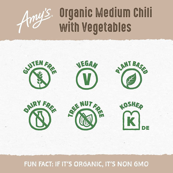 Amy's Organic Chili with Vegetables Medium -- 14.7 oz