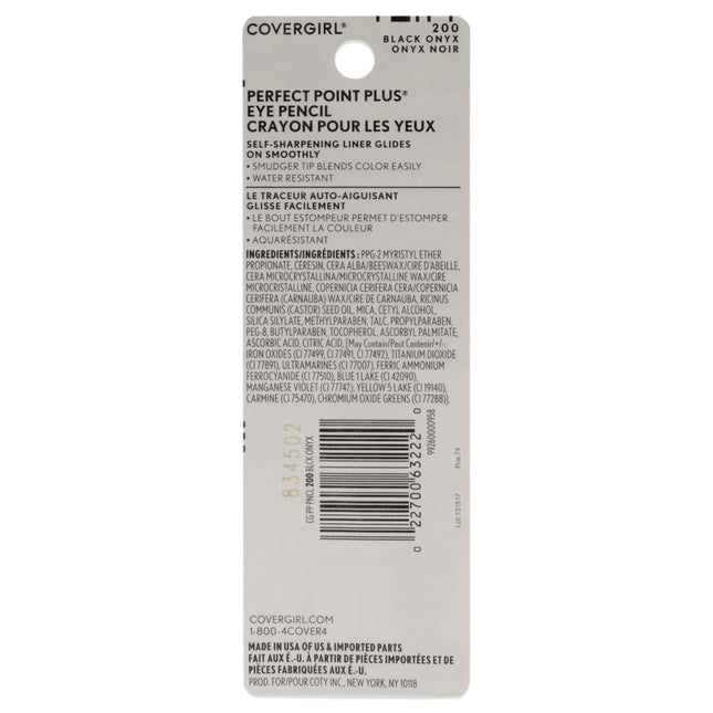 Covergirl Perfect Point plus Eyeliner Pencil, Black Onyx, Long-Lasting, Versatil