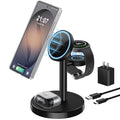 Magnetic Wireless Charger for Samsung, 3 in 1 Super Fast Charging Station Compatible with MagSafe, Phone Charger Stand for Samsung Galaxy S26