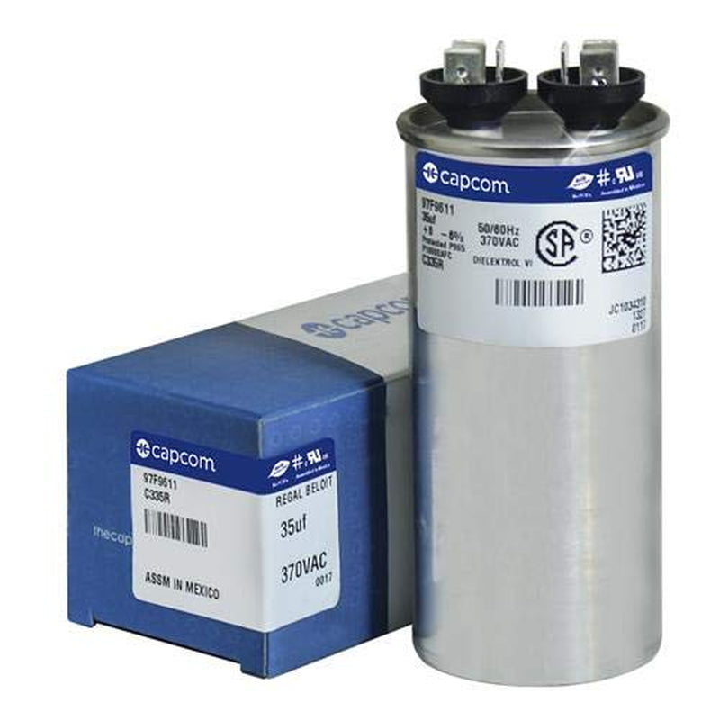 97F9613 - 35 Uf MFD 370 Volt VAC - Genteq round Run Capacitor Upgrade