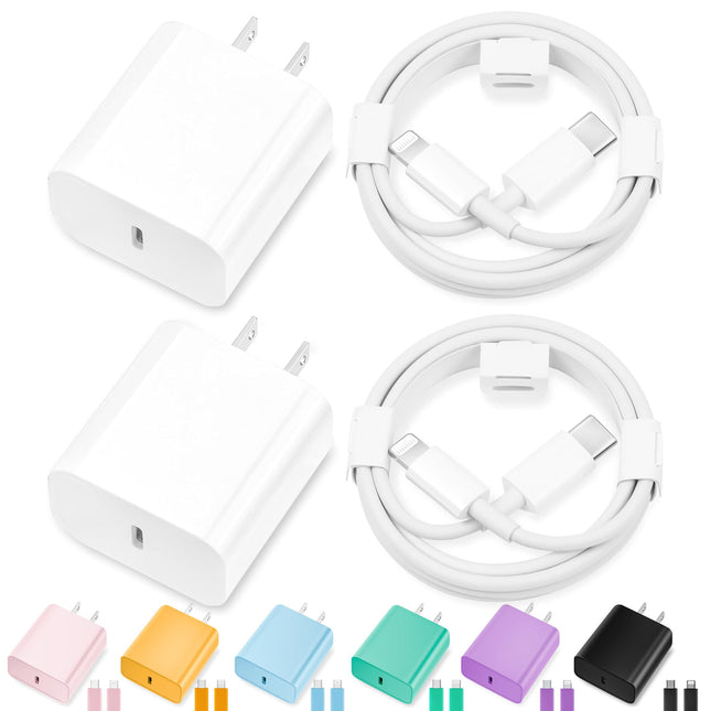 Iphone Charger Fast Charging,[Apple Mfi Certified] 2Pack 20W Type C Fast Charger Block with 6FT USB C to Lightning Cable