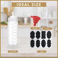 8 Pack 12 oz Plastic Squeeze Condiment Bottles with Cap Lids | Perfect for Condiments, Oil, Icing, Liquids–Set of 8 with extra 1 Silicone Funnel,