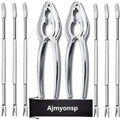 Lobster Crackers and Picks Set, 8Pcs Crab Leg Cracker Tools - Stainless Steel Seafood Crackers & Forks Nut Cracker Set & Storage Bag - Dishwasher