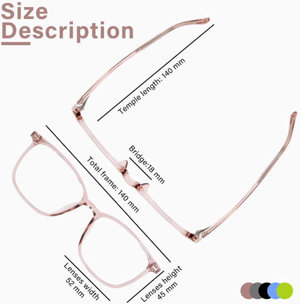 FONHCOO Blue Light Blocking Glasses Women Men TR90 Fashion Frame Computer Blue Light Glasses Crystal Brown