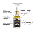 Jojoba Beard Oil: Unscented, Pure & Organic for Men - Stops Itch & Dandruff, Softens Coarse Hair & Mustache, 1 Fl Oz (30Ml)