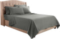 Clara Clark Flex Top King Sheets, 6 Piece Set - Hotel Luxury Sheets for Top Split King Bed, Super Soft Bedding Set, Head Split King Charcoal Gray