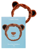 I DEW CARE Face Wash Headband - Brown Bear | Animal Head band for Face Washing & Skincare, Spa Day, Soft & Fuzzy, Cute for Makeup, Shower, Teen
