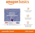 Amazon Basics Laundry Detergent Pacs, Lavender Scent, HE Compatible, 120 Count Lavender 120 Count (Pack of 1)