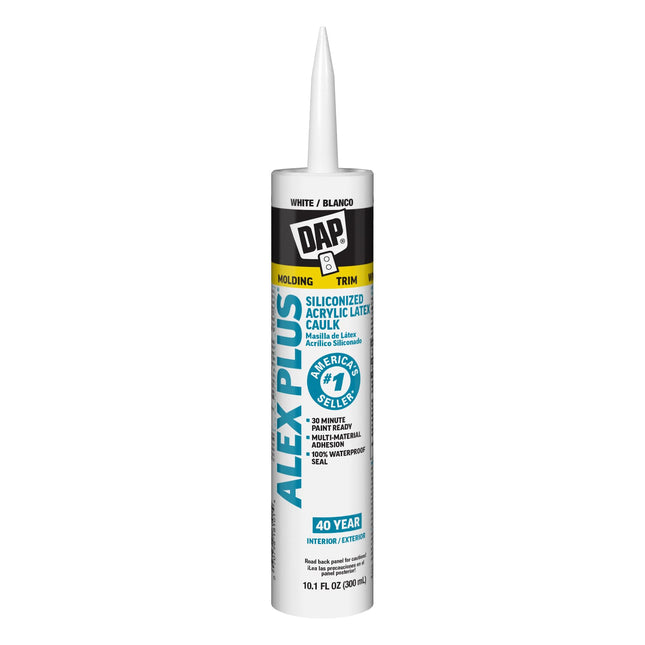 DAP INC 18152 10.1Oz White Alex plus Acrylic Latex Caulk with Silicone