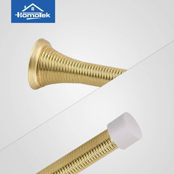 HOMOTEK 20 Pack Spring Door Stopper with Rubber Bumper 3-1/8" Flexible Spring Heavy Duty Wall Door Stop Low Mounted Door Bumper for Home (Bright