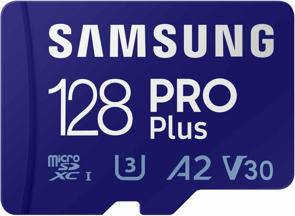 SAMSUNG PRO plus Microsd Memory Card + Reader, 128GB Microsdxc, up to 180 Mb/S, Full HD & 4K UHD, UHS-I, C10, U3, V30, A2 for Android Phones,
