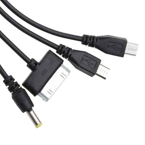 1Pc Black 10 in 1 USB Multi Charger Cables for Mobile Phones USB Charging Cord 20cm/7.87in to Multi Plug Cell Phone Charger Cable 10 in 1 Cable
