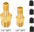 GODESON 1/8"NPT Tank Valve, Anti-Corrosion Brass Schrader Valve with 1/8"Male NPT,Using with Air Compressor Tanks(Pack of 4)