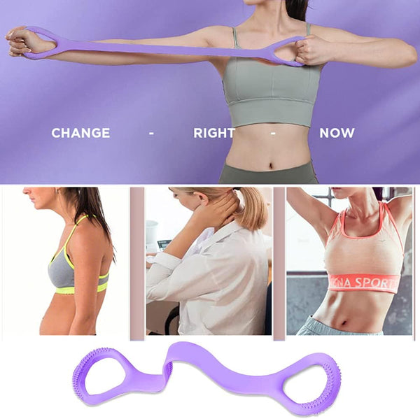 Figure 8 Fitness Resistance Band, Arm|Back Training Elastic Ropes - Pure Barre Workout Chest Arm and Shoulder Stretch Bands Exercise Equipment for