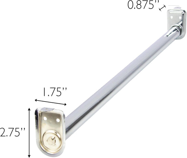 Design House Closet Rod, Adjustable, 27-Inches to 48-Inches, Steel Construction, Polished Chrome, 2.75 in. D x 42.0 In. L, 206045 Polished Chrome 48"