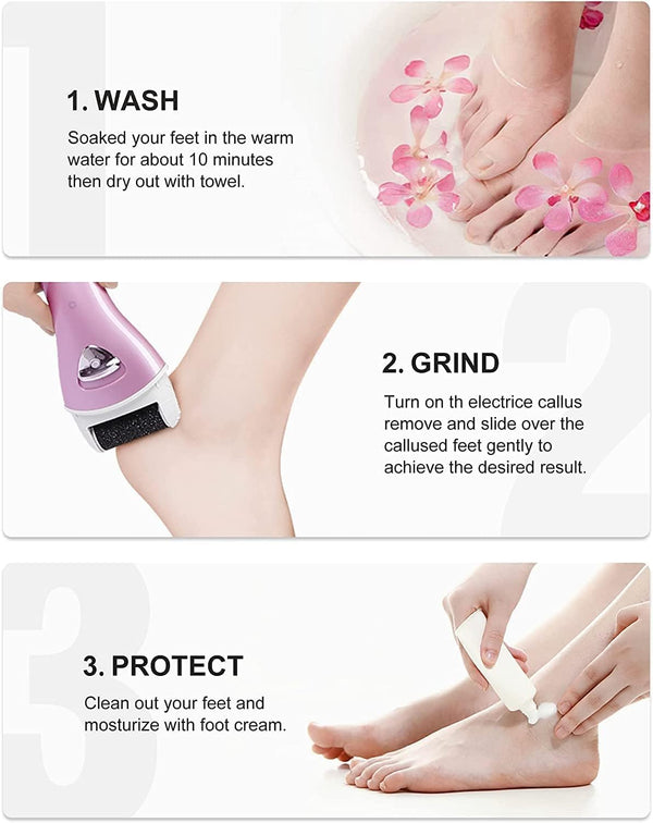 Electric Foot Callus Remover, Electronic Foot File Pedicure Kits, Rechargeable Portable Callus Remover for Feet, Professional Pedicure Tools, Foot