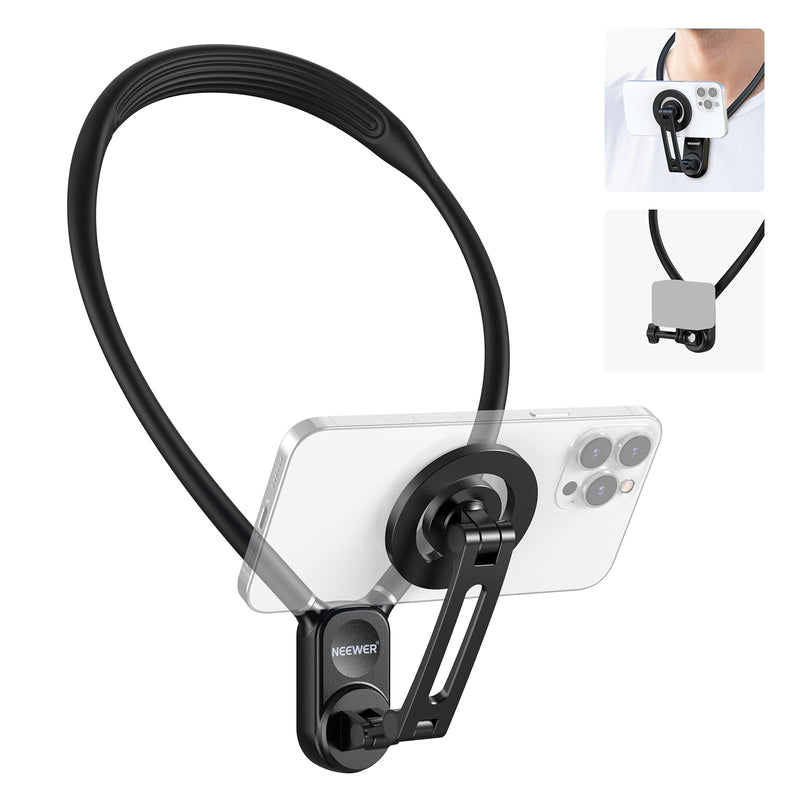 NEEWER Magnetic Neck Holder for Action Camera & Phone, GP16 GP-16(Black)