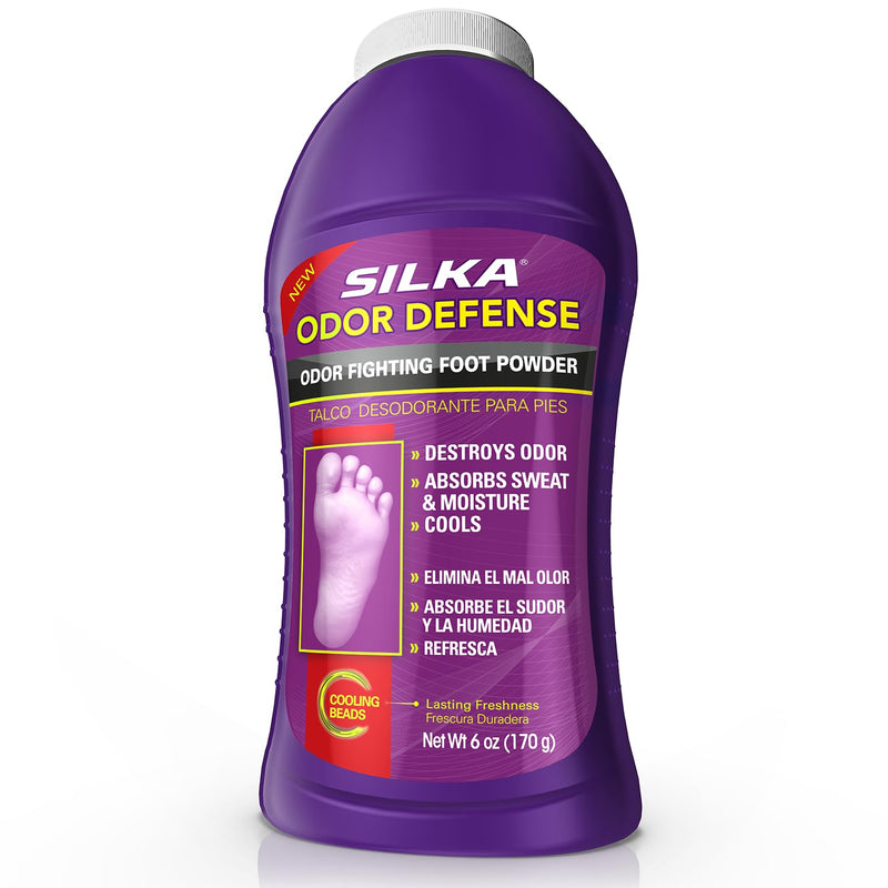 SILKA Odor Fighting Foot Powder & Shoe Deodorizer, 6 Oz 6 OUNCE (PACK OF 1)