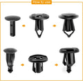 GOOACC Universal Plastic Fender Clips,200 Pcs Push Bumper Fastener Rivet Clips with 6 Size Auto Body Retainer Clips Bumpers,Car Fender Replacement