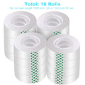 DHOOZ Clear Tape 16 Rolls - Transparent Gift Wrapping Tape Refills, Premium Adhesive for Gifts, Office Tapes Bulk, Desk & Home Supplies - Gift