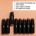 Black Radiance Color Perfect Foundation Stick with Soft Brush Applicator Duo Ã¢ÂÂ Buildable, Blendable Versatile Pigment-Rich Formula - Bronze Glow