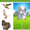 10 Pack Reflective Pinwheels for Garden Yard - Sparkly Silver Bird Deterrent Devices for Outside - Humane Woodpecker, Pigeon & Goose Repellent