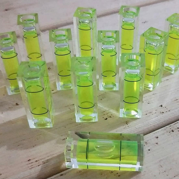 6Pcs Small Bubble Levels 10x10x29mm Mini Square Spirit Level Measuring Layout Tools