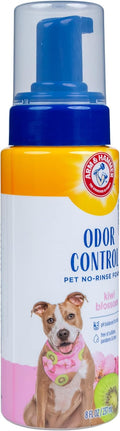 Arm & Hammer for Pets Odor Control No-Rinse Foam Dogs Kiwi Blossom Scent Waterless Baking Soda Deodorizer pH Balanced 8 FL OZ Sulfate-Free Odor