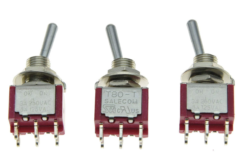 COM 3X DPDT 6 Pin 2 Position ON ON Guitar Mini Toggle Switch Car/Boat Switches