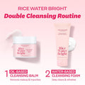 The Face Shop Rice Water Bright Cleansing Balm, 4-In-1 Makeup Remover, for Dry & Sensitive Skin, Made with Korean Rice & Lavendar Oil, Korean