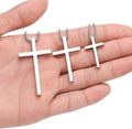 M MOOHAM Cross Necklace for Men Teen Boys 16-30 Inch "Silver: Cross Pendant 1.2"*0.7" Stainless Steel 20.0 Inches