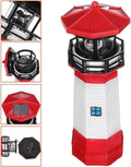 Solar Lighthouse Outdoor Solar Rotating LED Lighthouse Light Waterproof Lighthouse Statue Decorative LED Rotating Lamp for Garden Landscape