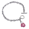 Pink Ribbon Fight Against Breast Cancer Boxing Glove Charm Link Bracelet Pink Boxing Glove