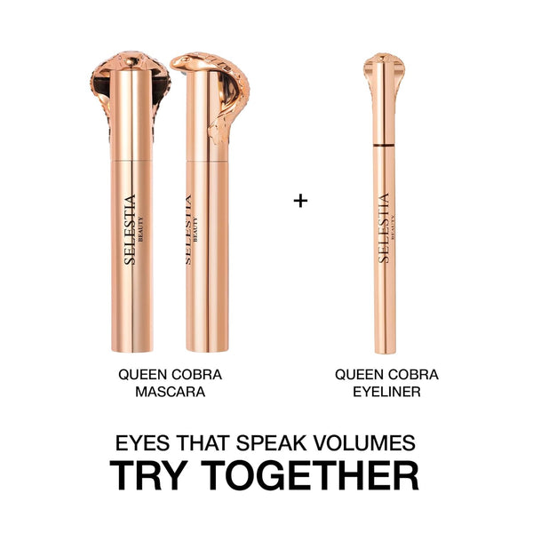 Black Mascara Queen Cobra Ã¢ÂÂ Volumizing, Curling, Lengthening Ã¢ÂÂ Soft Brush for Smooth Application Ã¢ÂÂ Long-Lasting & Weather-Proof