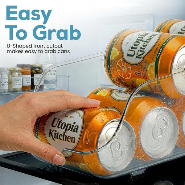 Utopia Kitchen Soda Can Organizer and Dispenser for Refrigerator/Pantry - Durable Can Storage Organizer Fridge & Kitchen Organization - (Clear,