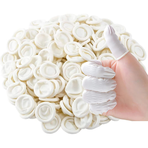 Approx. 420 Pcs Latex Finger Cots, Disposable Medium Finger Gloves, Fingertip Protectors, Thumb Covers, Sleeves Covers Protection for