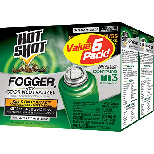 Hot Shot Fogger with Odor Neutralizer, Kills Roaches, Ants, Spiders & Fleas, 3 C